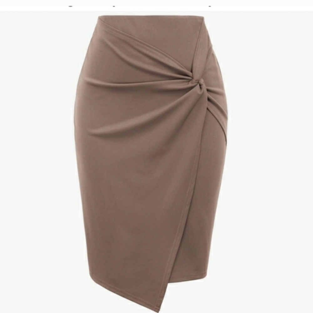Elegant Brownish / Rose Pencil Skirt, 3X